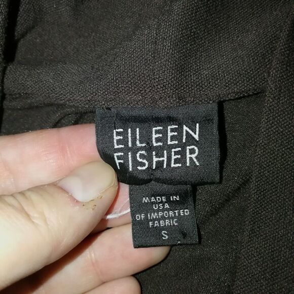 Eileen FISCHER Dark Chocolate LagenlookZipper Front Long Cardigan / Blazer Small - Picture 10 of 13